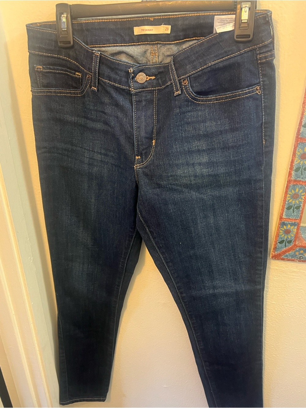 Levi's Dark Blue 711 Skinny Jeans